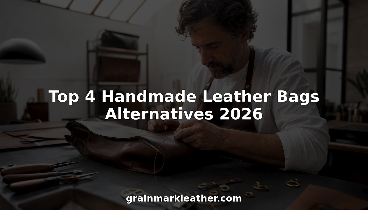 Craftsman hand-stitching a leather bag
