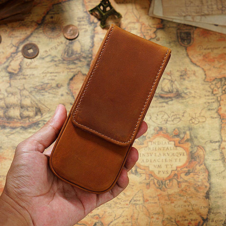 Leather 3-Slot Pen Case