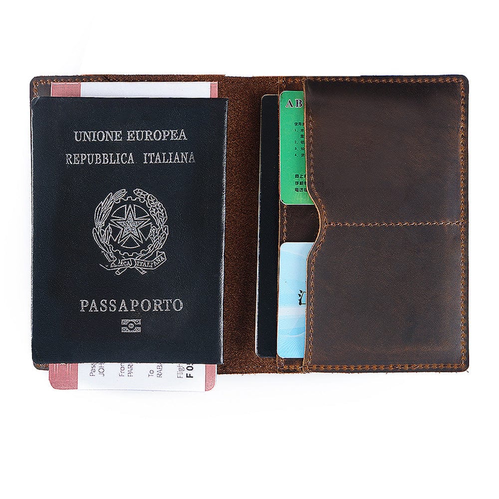 Vintage Leather Passport Holder Cover