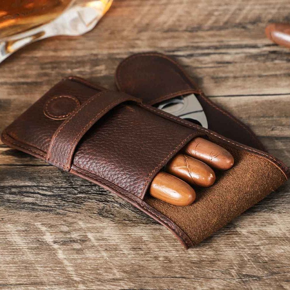 THE MEADOW – 3-SLOT FULL GRAIN LEATHER CIGAR POUCH