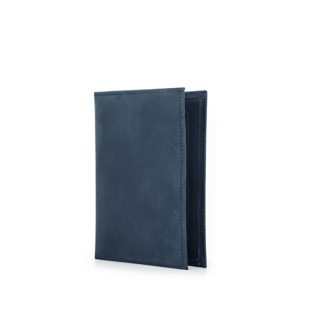 Vintage Leather Travel Passport Wallet with RFID and Coin Pocket