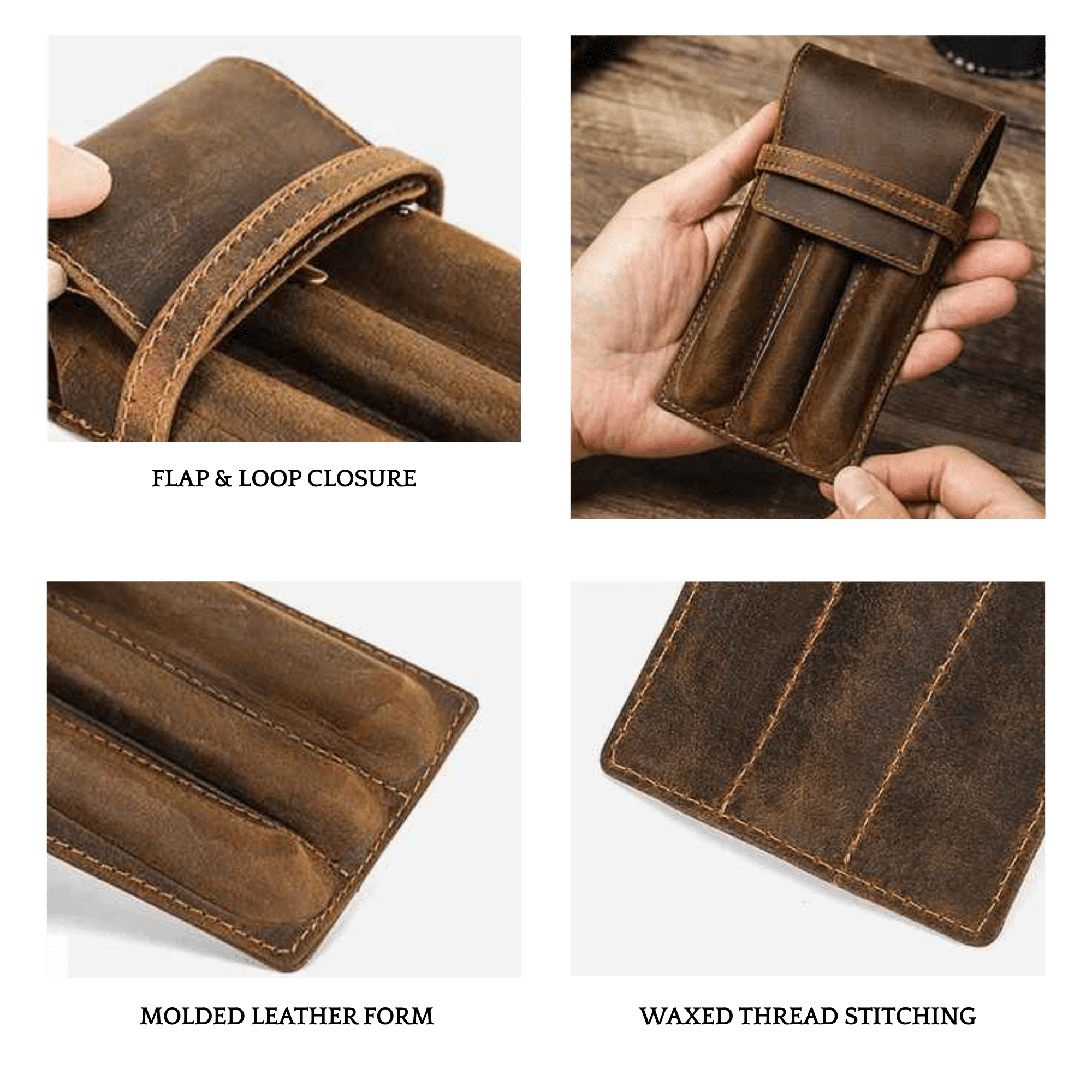 THE SMITH – 3-SLOT FULL GRAIN LEATHER PEN CASE