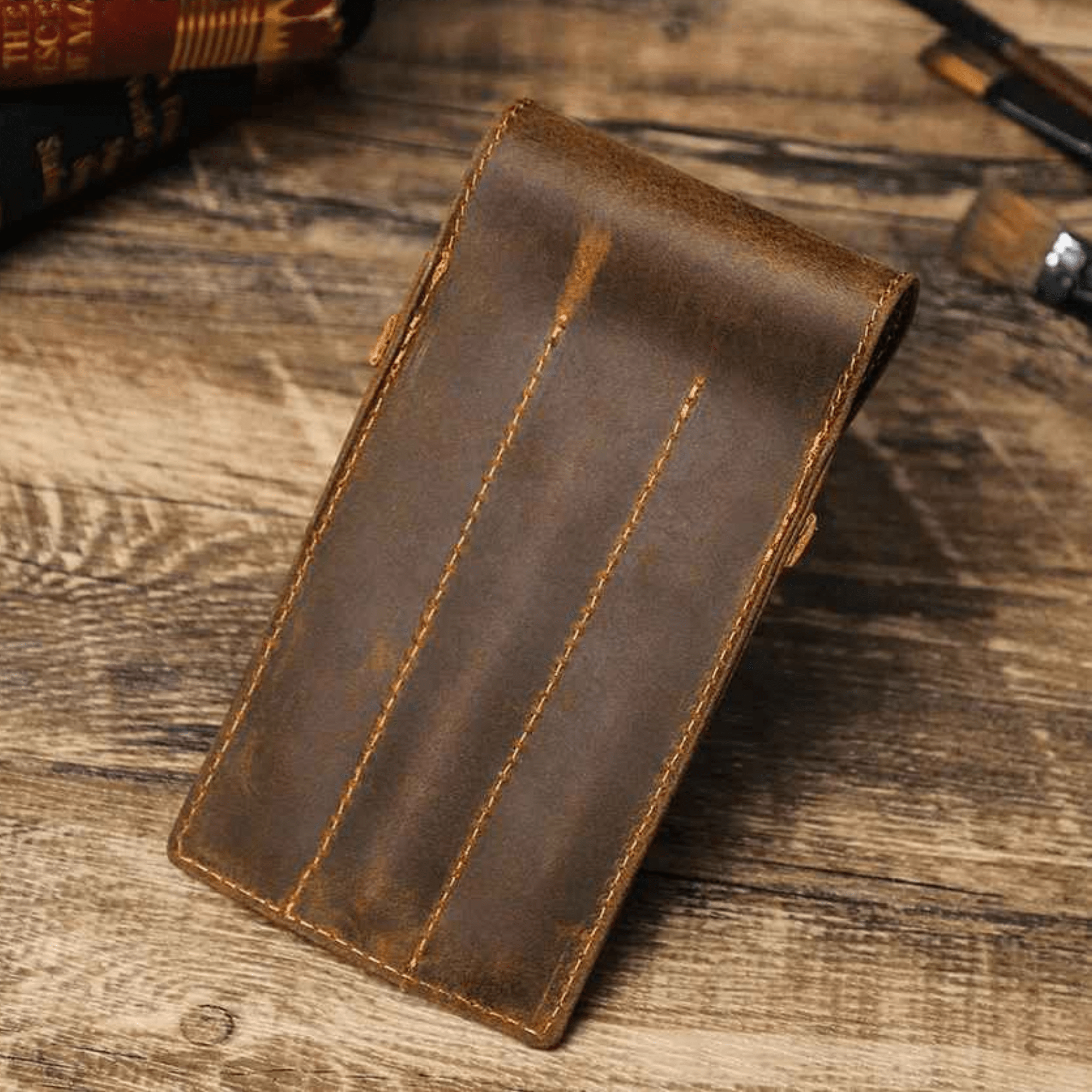THE SMITH – 3-SLOT FULL GRAIN LEATHER PEN CASE