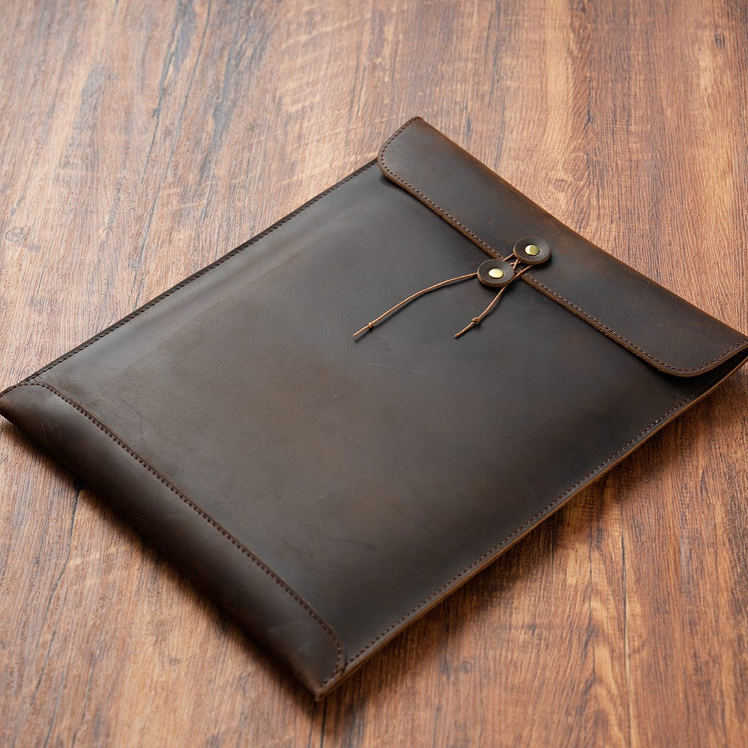 A4 Classic Leather Portfolio Case
