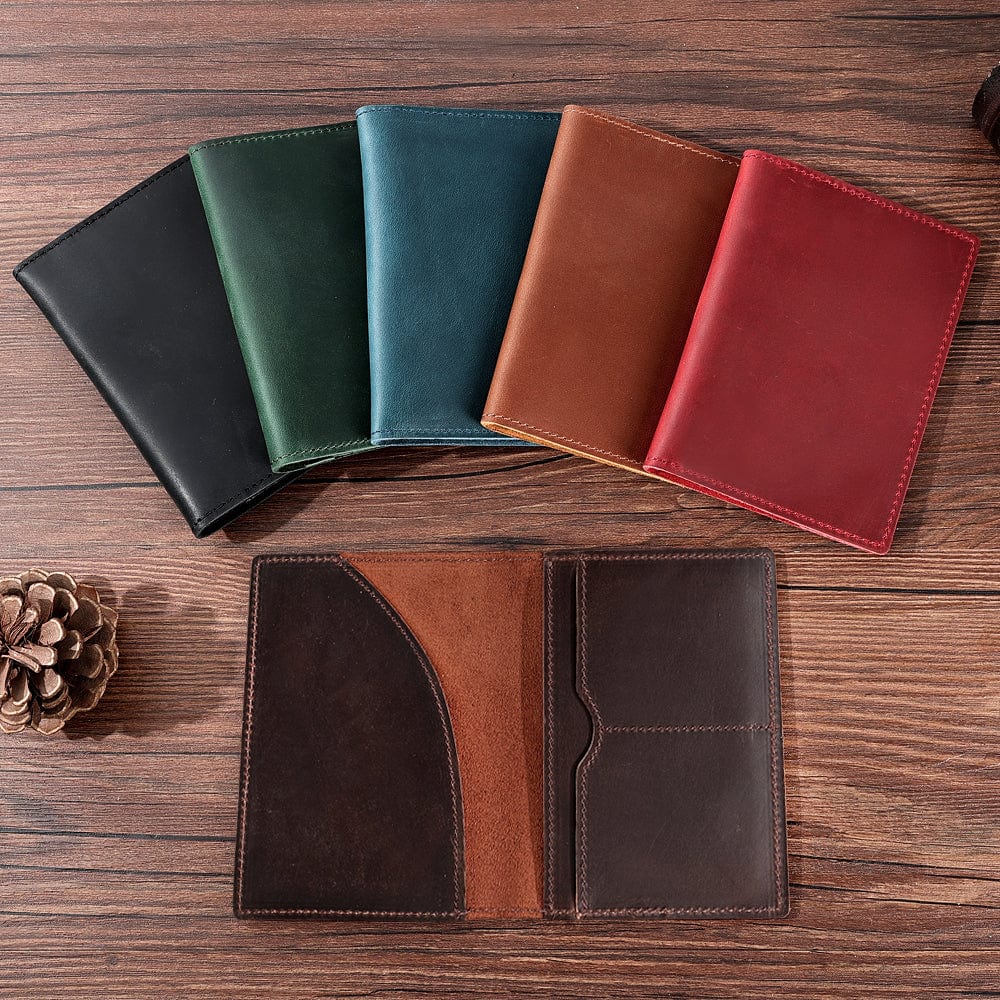 Vintage Leather Passport Holder Cover