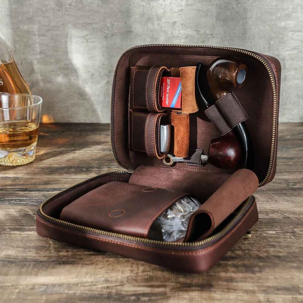 THE WARDEN – FULL GRAIN LEATHER PIPE BAG
