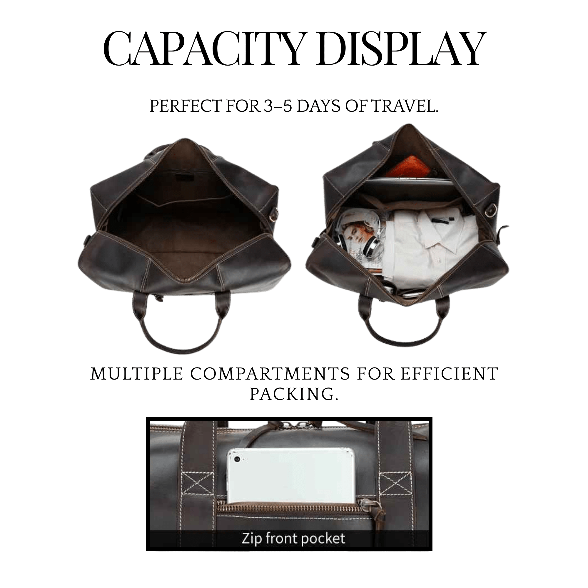 Grainmark Leather 23.2'' Duffel Bag - The Mason