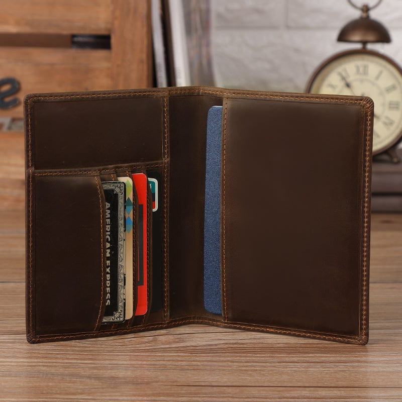 Full Grain Leather Passport Holder – RFID Blocking Travel Wallet