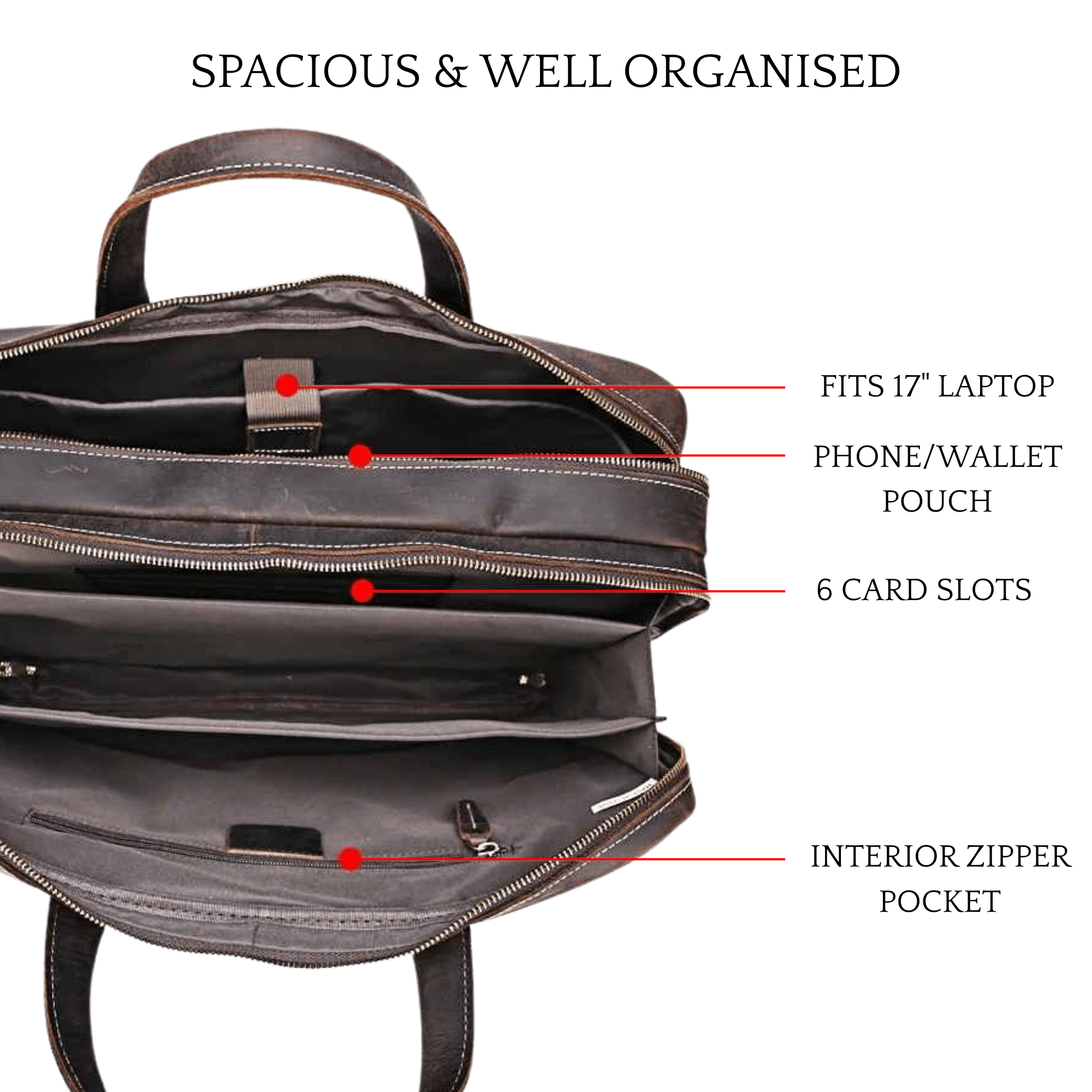 THE WILDSPUR – COWHIDE LEATHER BRIEFCASE