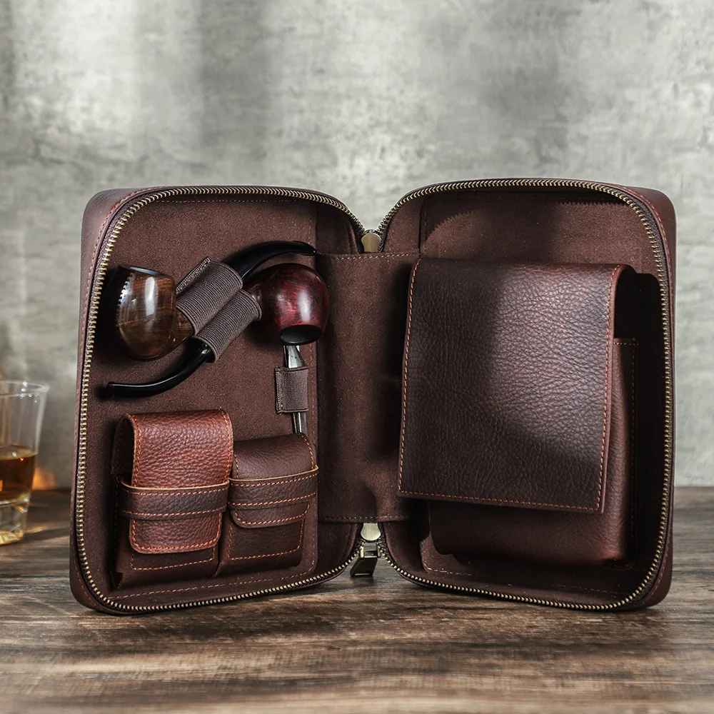 THE WARDEN – FULL GRAIN LEATHER PIPE BAG