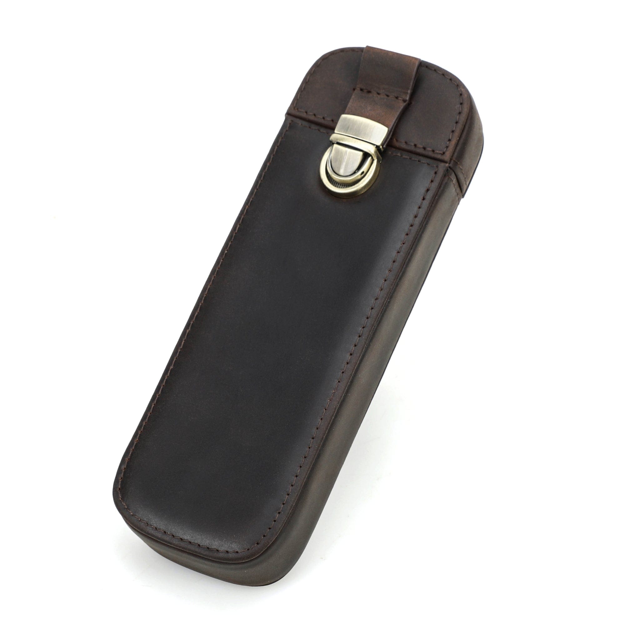 3 Slot Hard Pen Case – Brass Closure, Removable Tray
