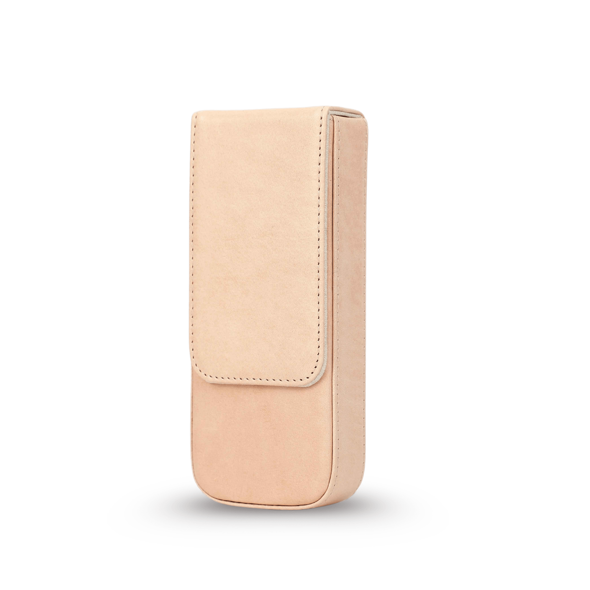 THE RIDGE – 3-SLOT GENUINE VEGETABLE LEATHER PEN BOX