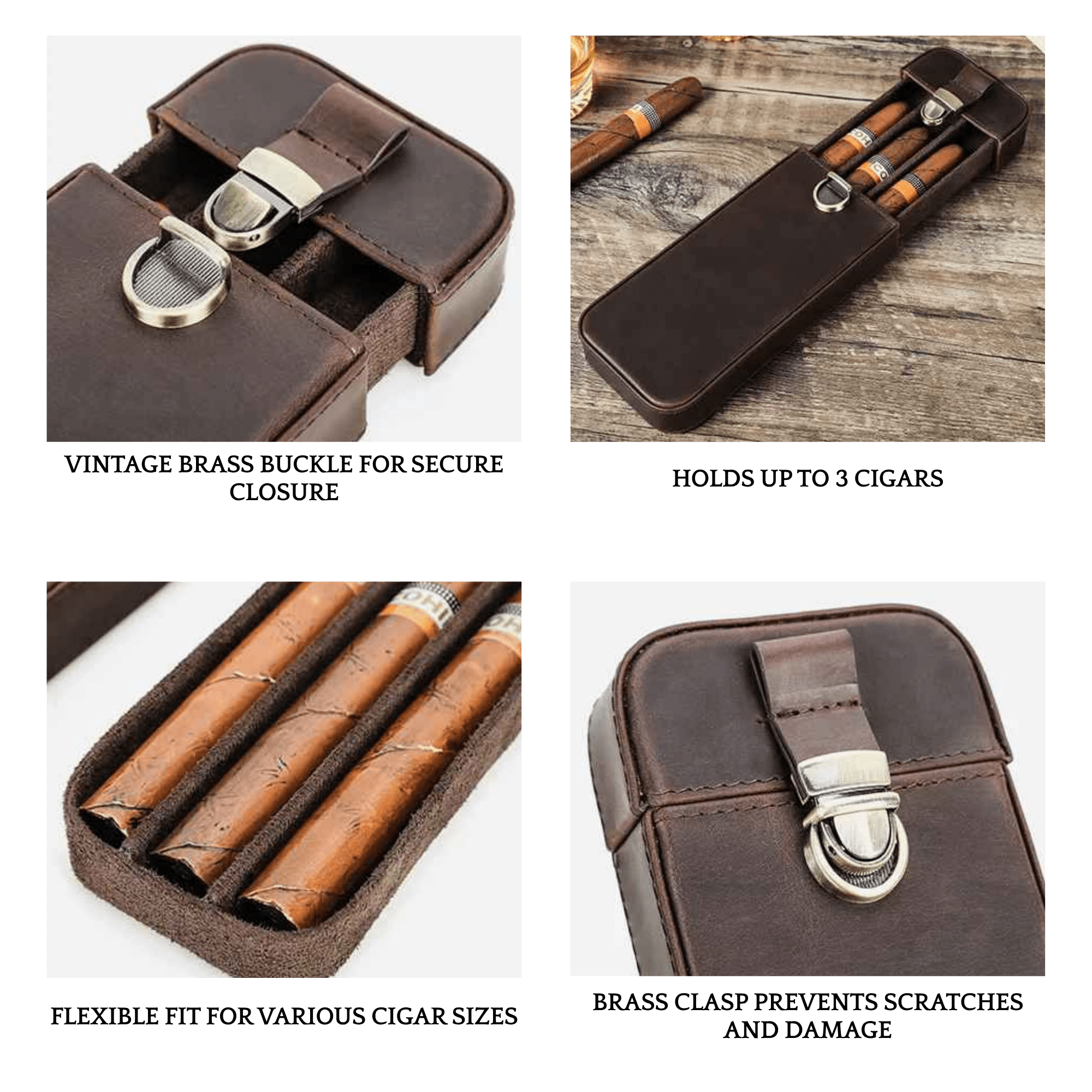 THE FOGWALKER – 3-SLOT FULL GRAIN LEATHER CIGAR CASE
