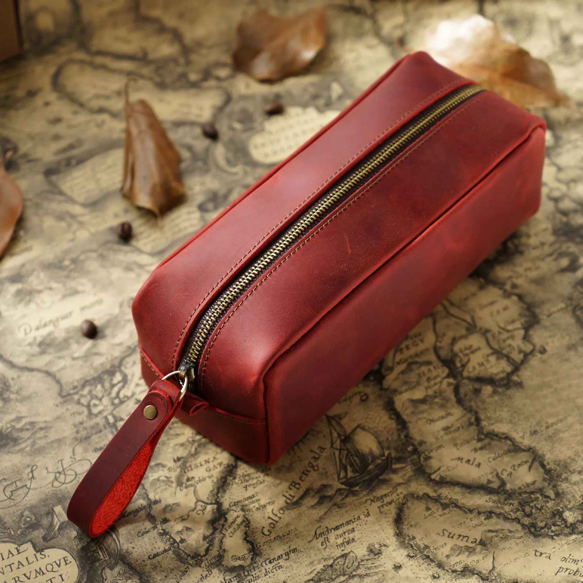 THE ROCKSPUR – FULL GRAIN LEATHER ZIPPER PEN CASE