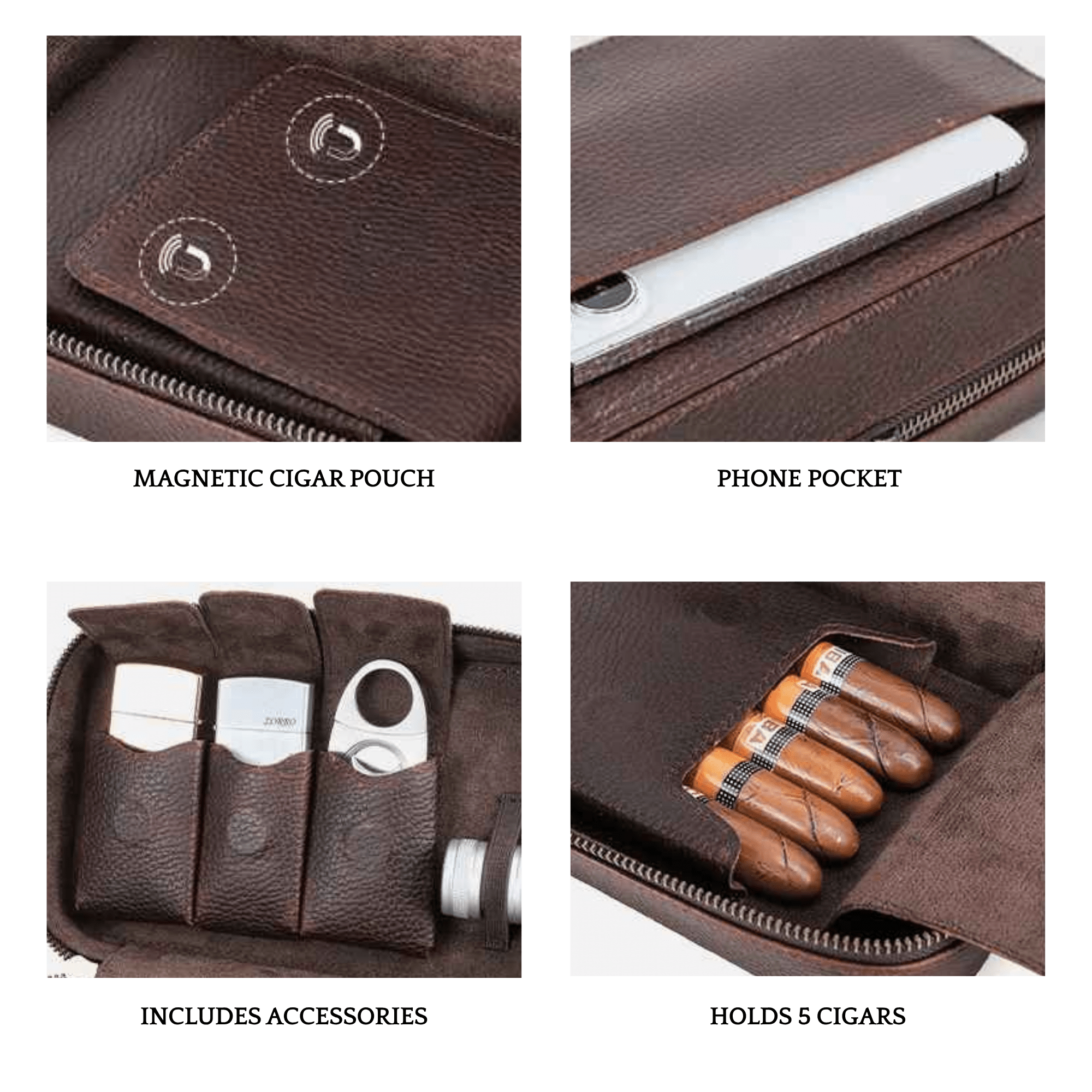 THE FORGE – 5-SLOT FULL GRAIN LEATHER CIGAR CASE