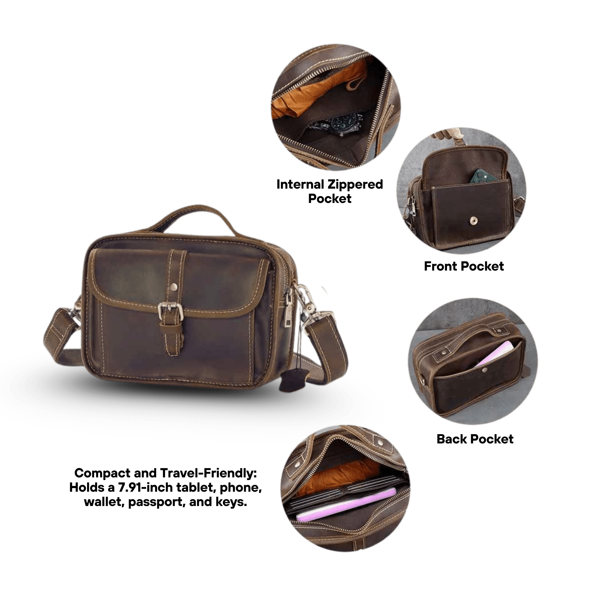 THE RAVELINE – FULL GRAIN LEATHER CROSSBODY BAG