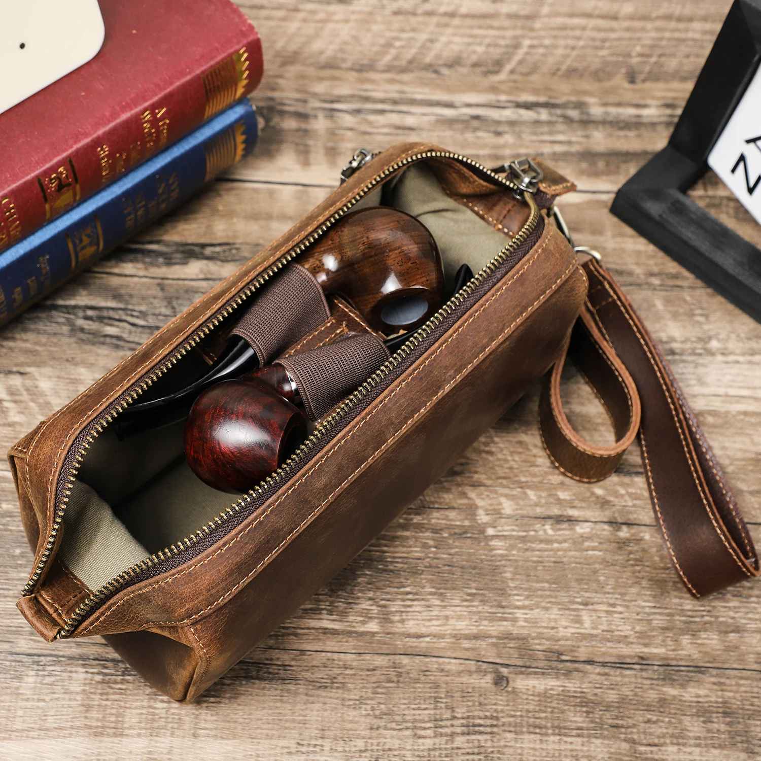 THE RECON – FULL GRAIN LEATHER PIPE BAG