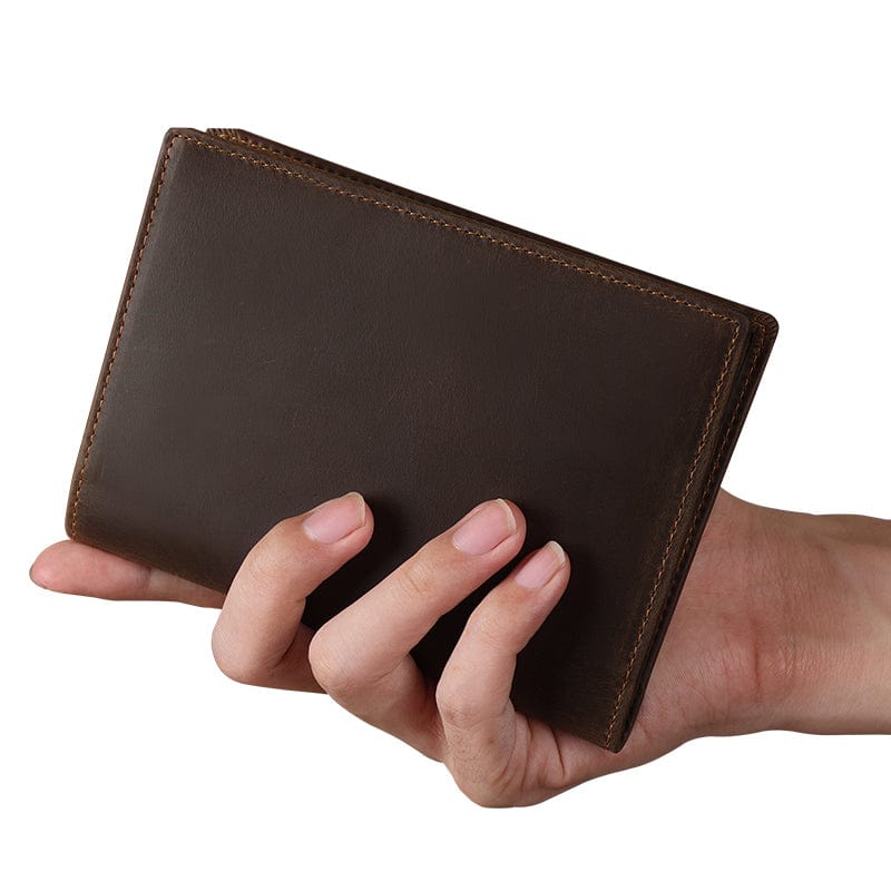 Full Grain Leather Passport Holder – RFID Blocking Travel Wallet