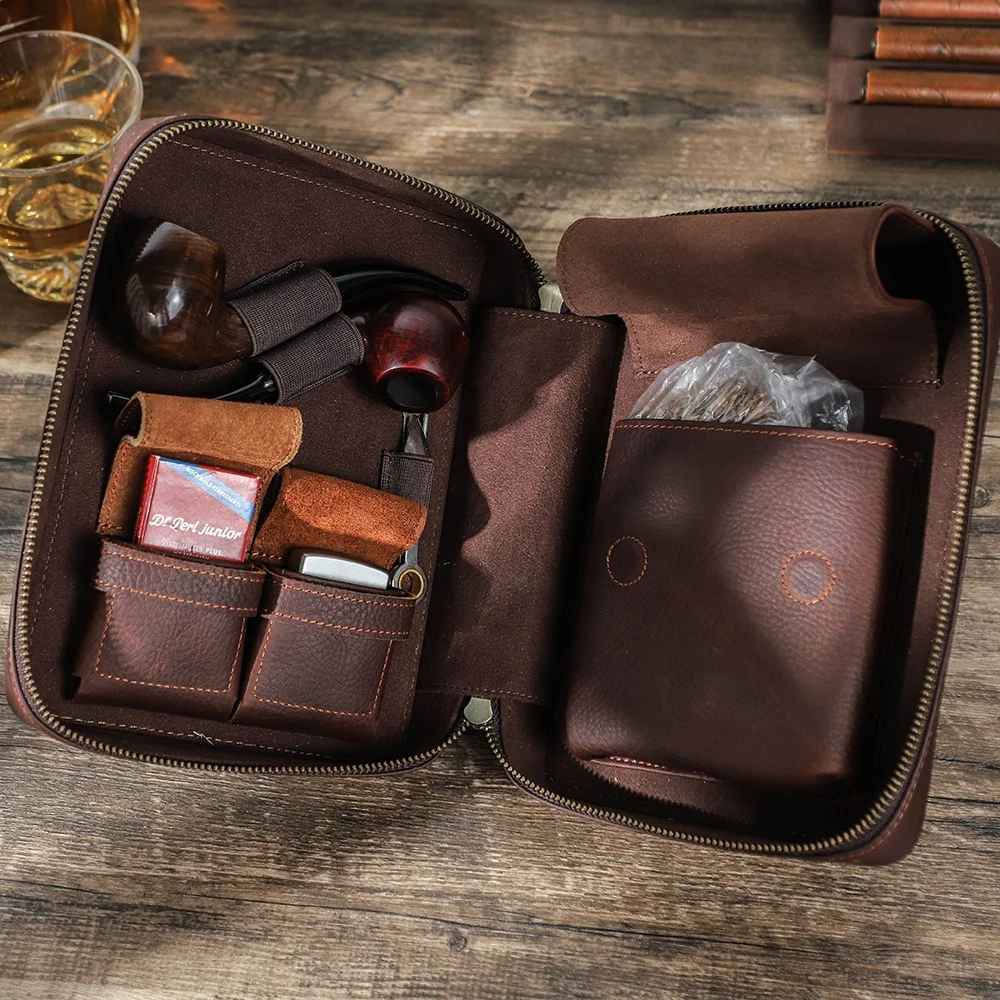 THE WARDEN – FULL GRAIN LEATHER PIPE BAG