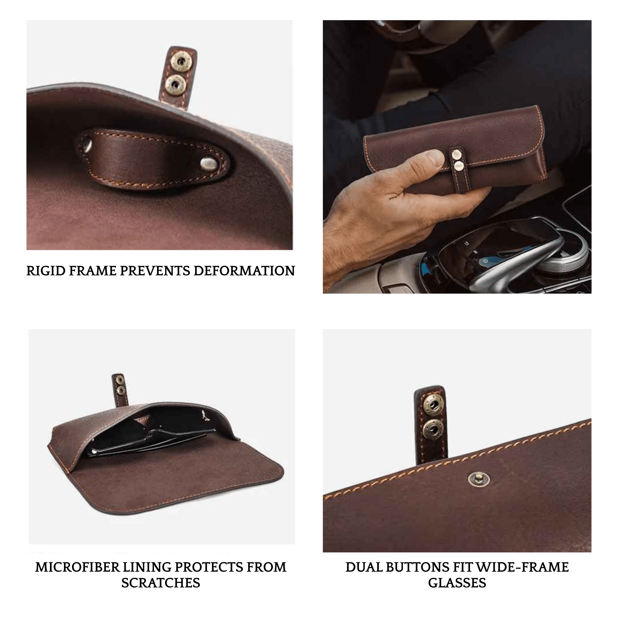 Single Pair Glasses Case - Oil Bead Leather