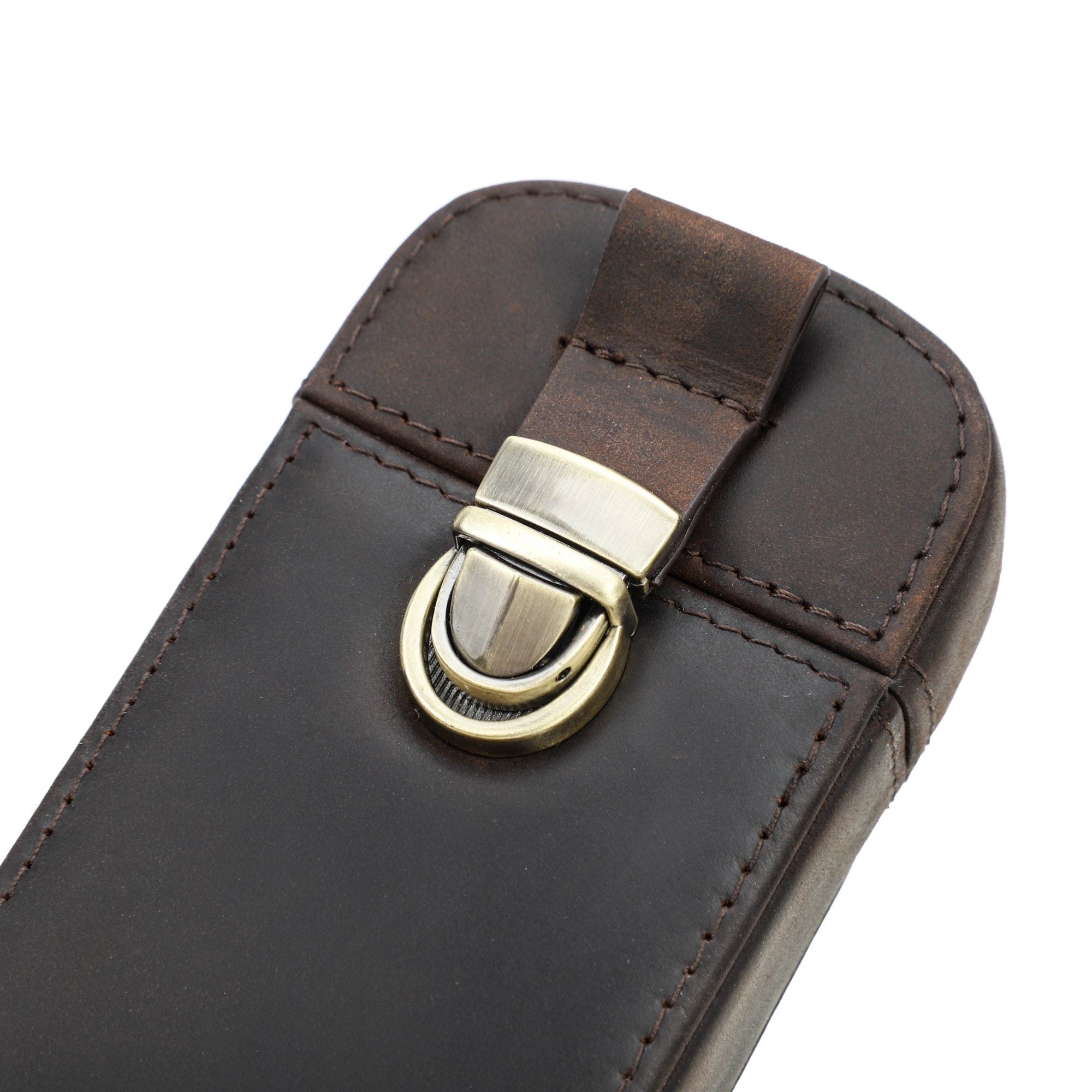 3 Slot Hard Pen Case – Brass Closure, Removable Tray