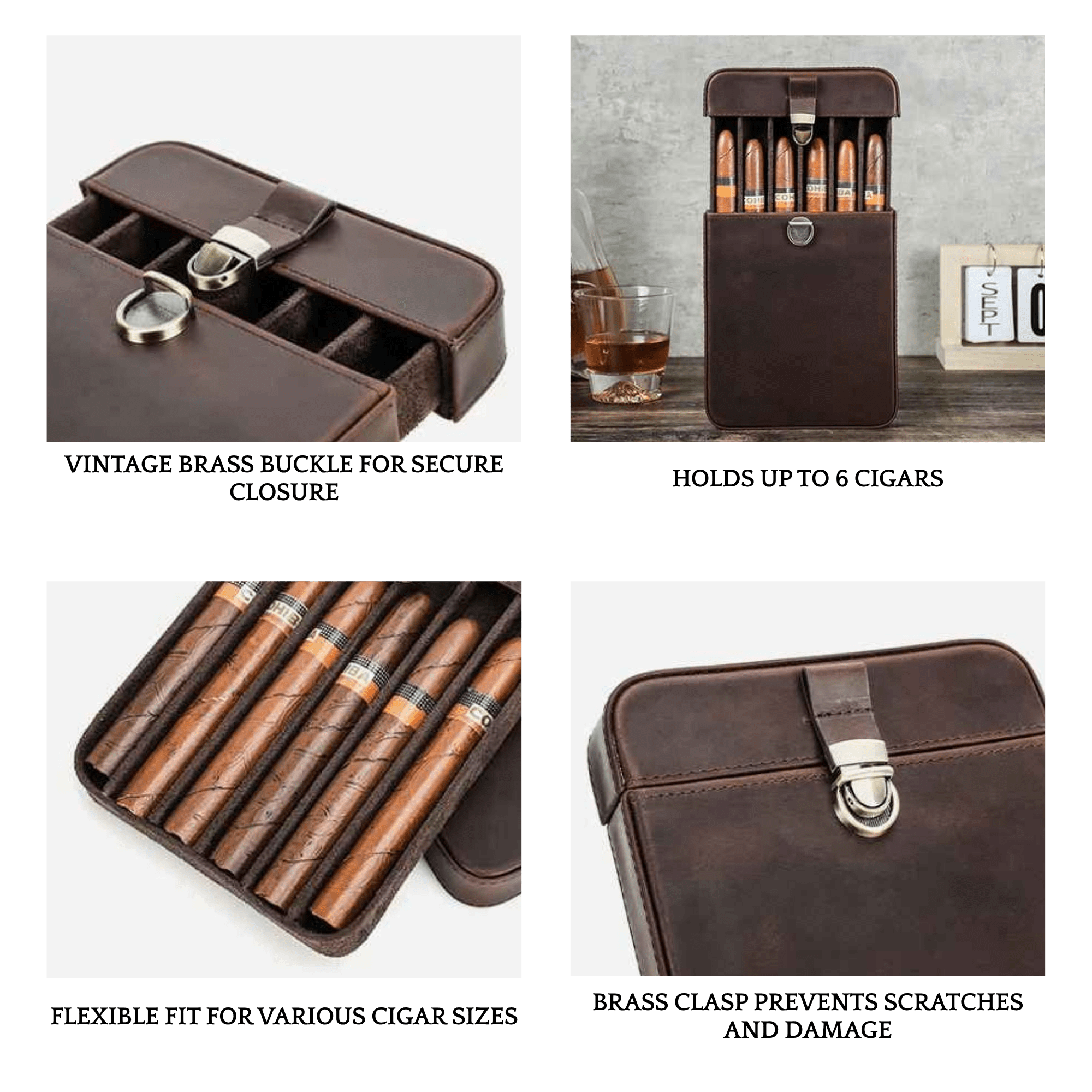 THE FRONTIER – 6-SLOT FULL GRAIN LEATHER CIGAR CASE