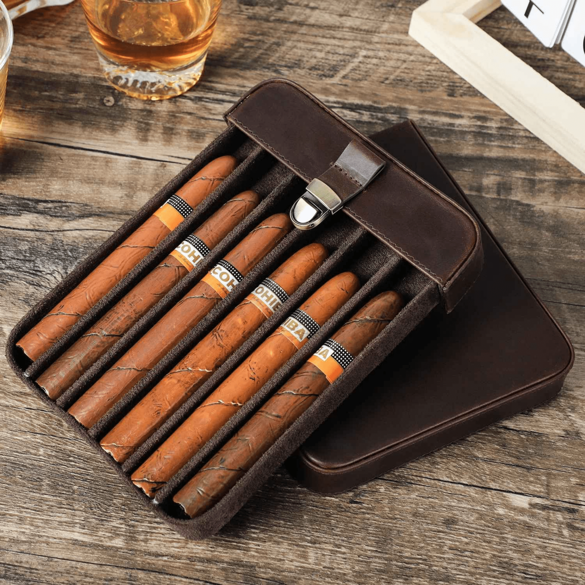 THE FRONTIER – 6-SLOT FULL GRAIN LEATHER CIGAR CASE