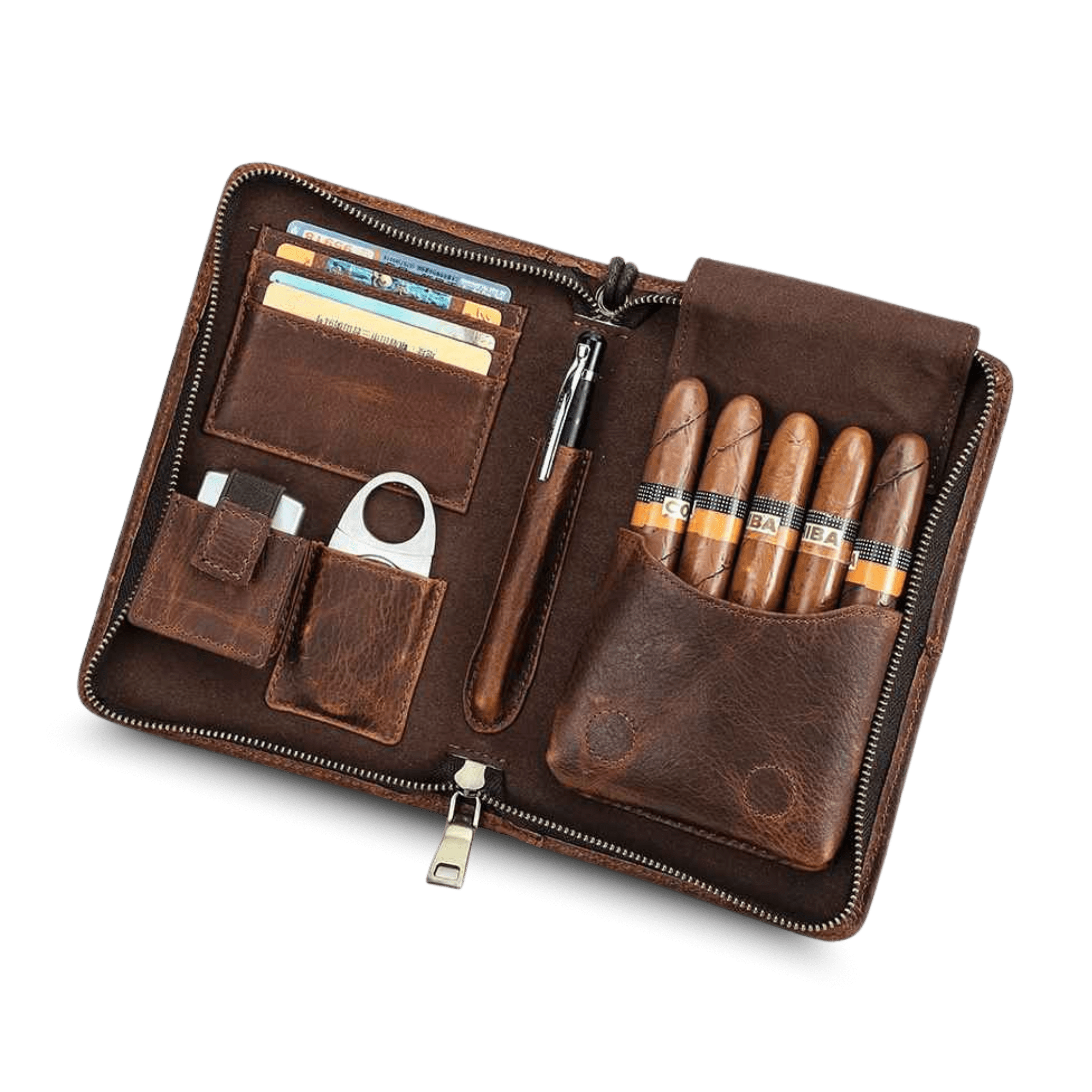 THE TIMBERLINE – 5-SLOT FULL GRAIN LEATHER CIGAR CASE