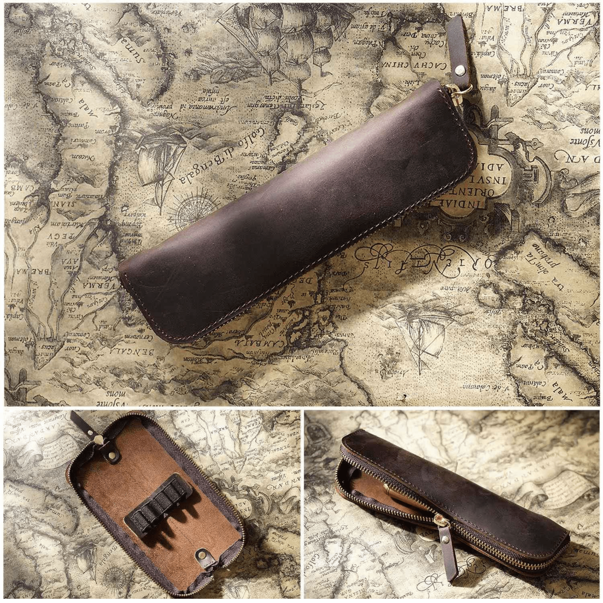 THE FJORD – FULL GRAIN LEATHER ZIPPER PEN CASE