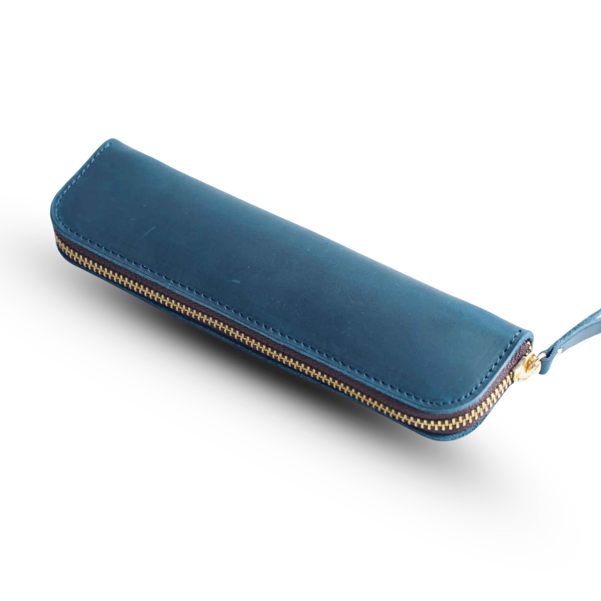 Leather 4 Slots Zippered Pen Case