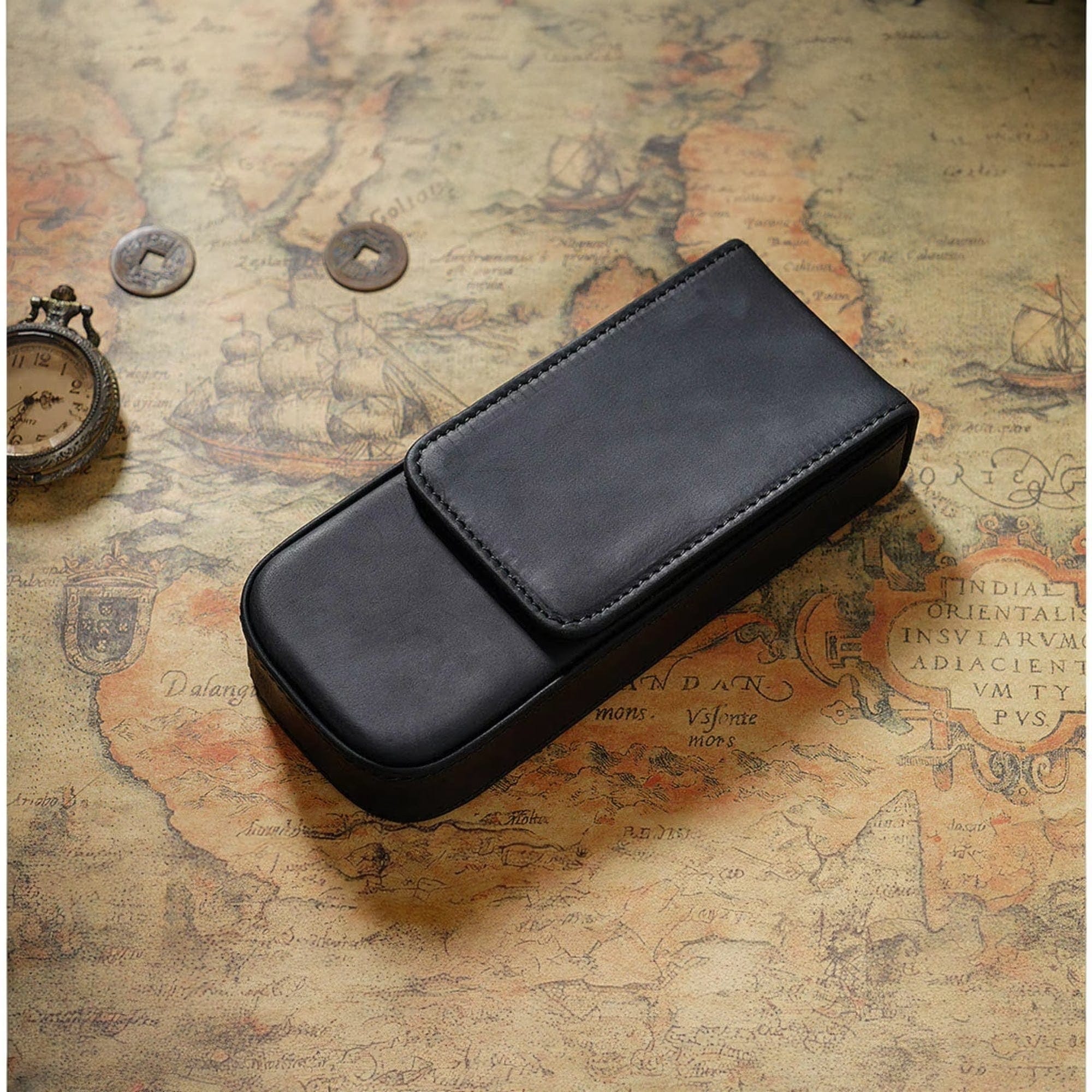 Leather 3-Slot Pen Case