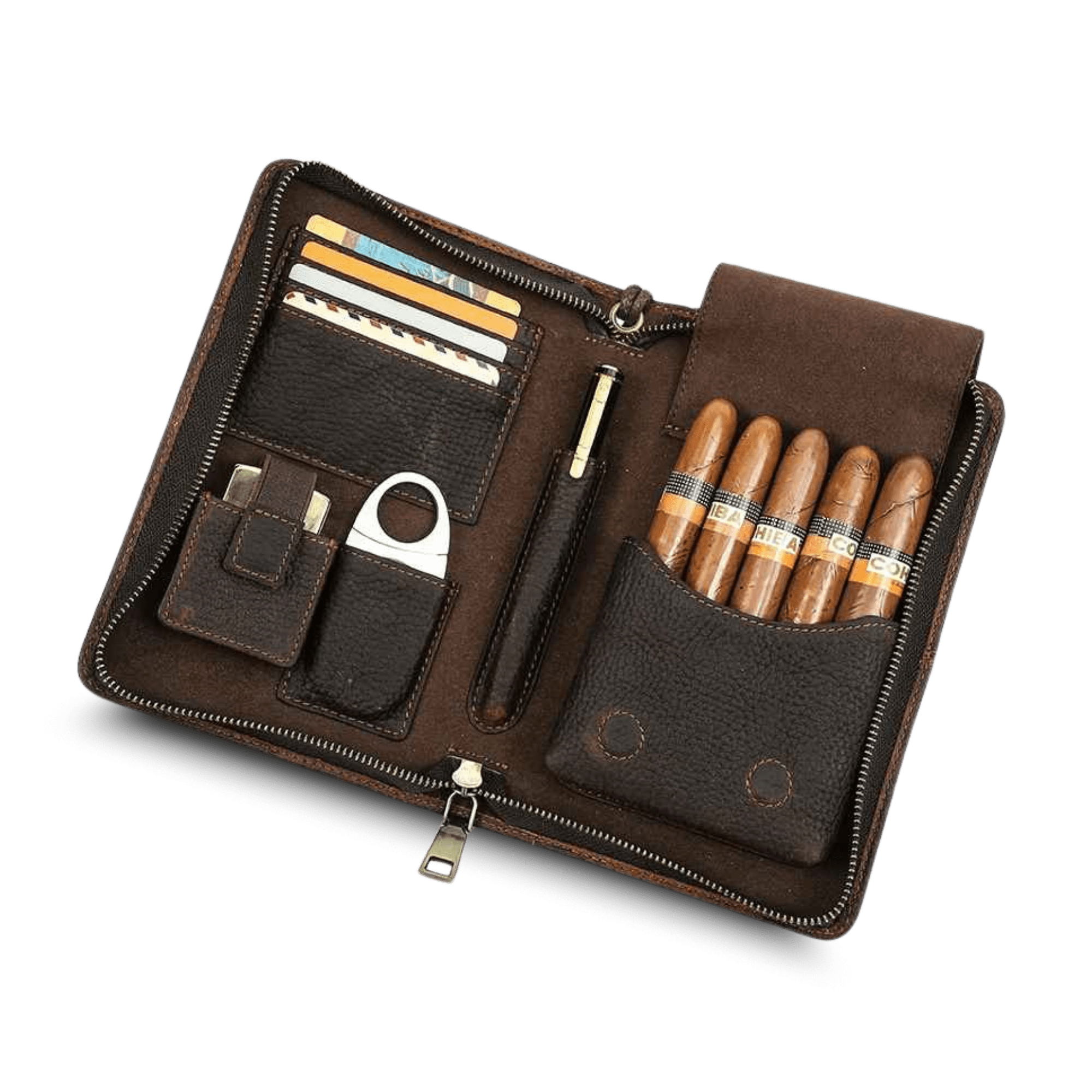 THE TIMBERLINE – 5-SLOT FULL GRAIN LEATHER CIGAR CASE