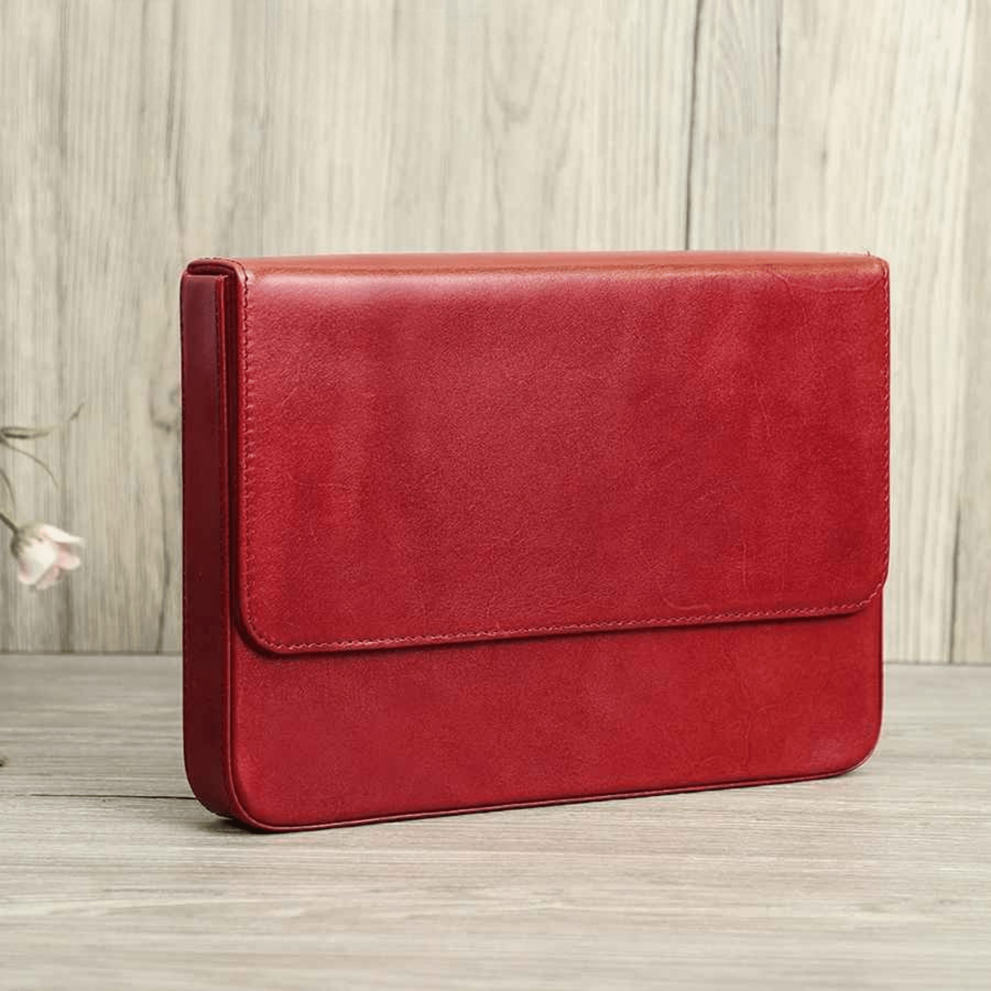 THE BIRCH – 12-SLOT GENUINE VEGETABLE LEATHER PEN BOX