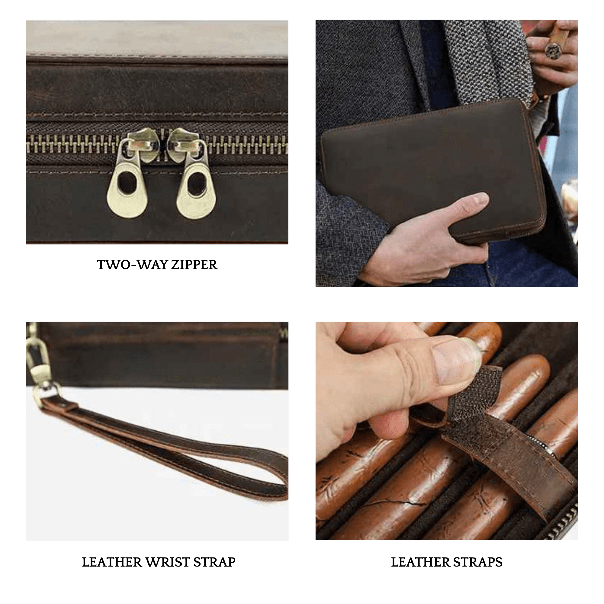 THE OASIS – 4-SLOT GENUINE LEATHER CIGAR CASE