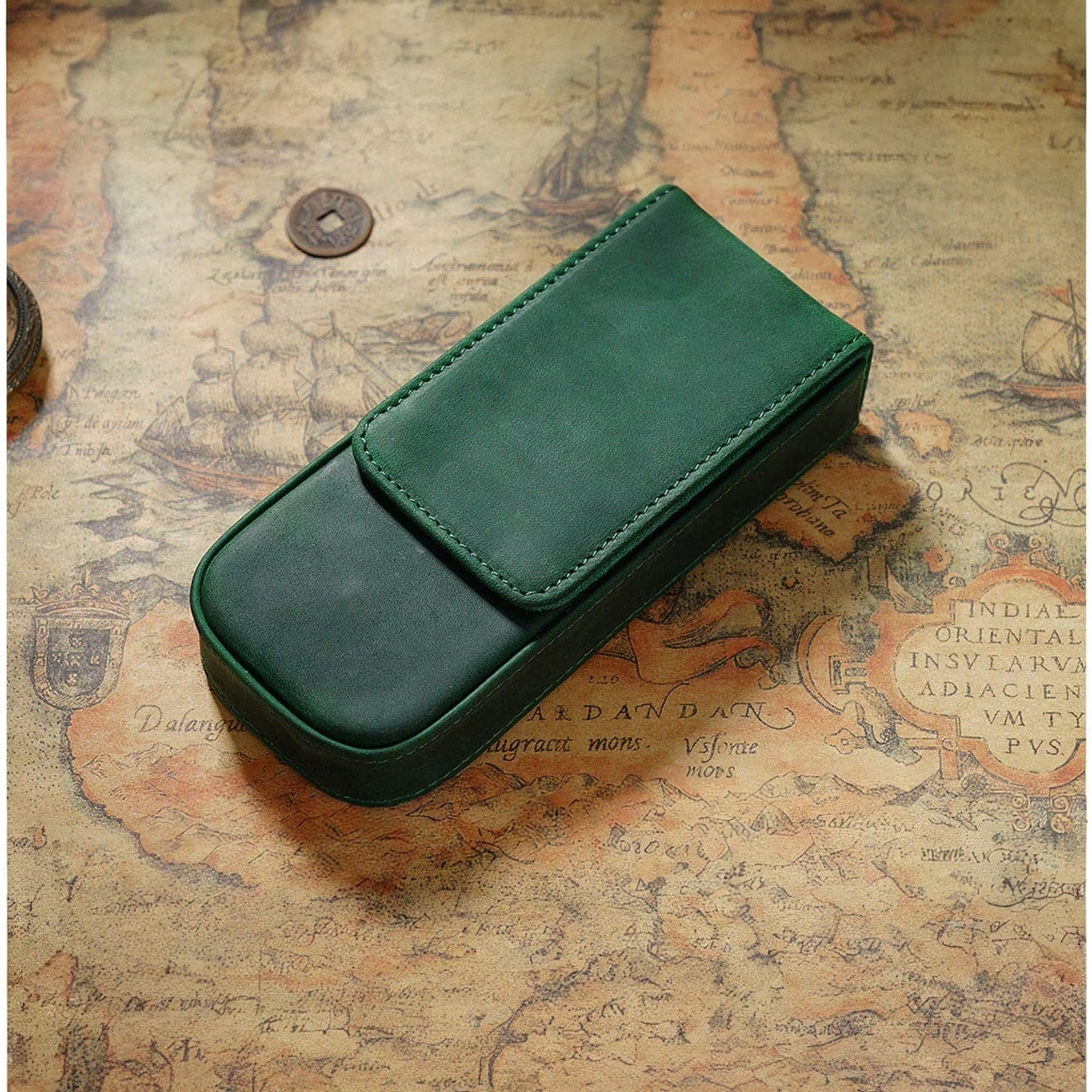 Leather 3-Slot Pen Case