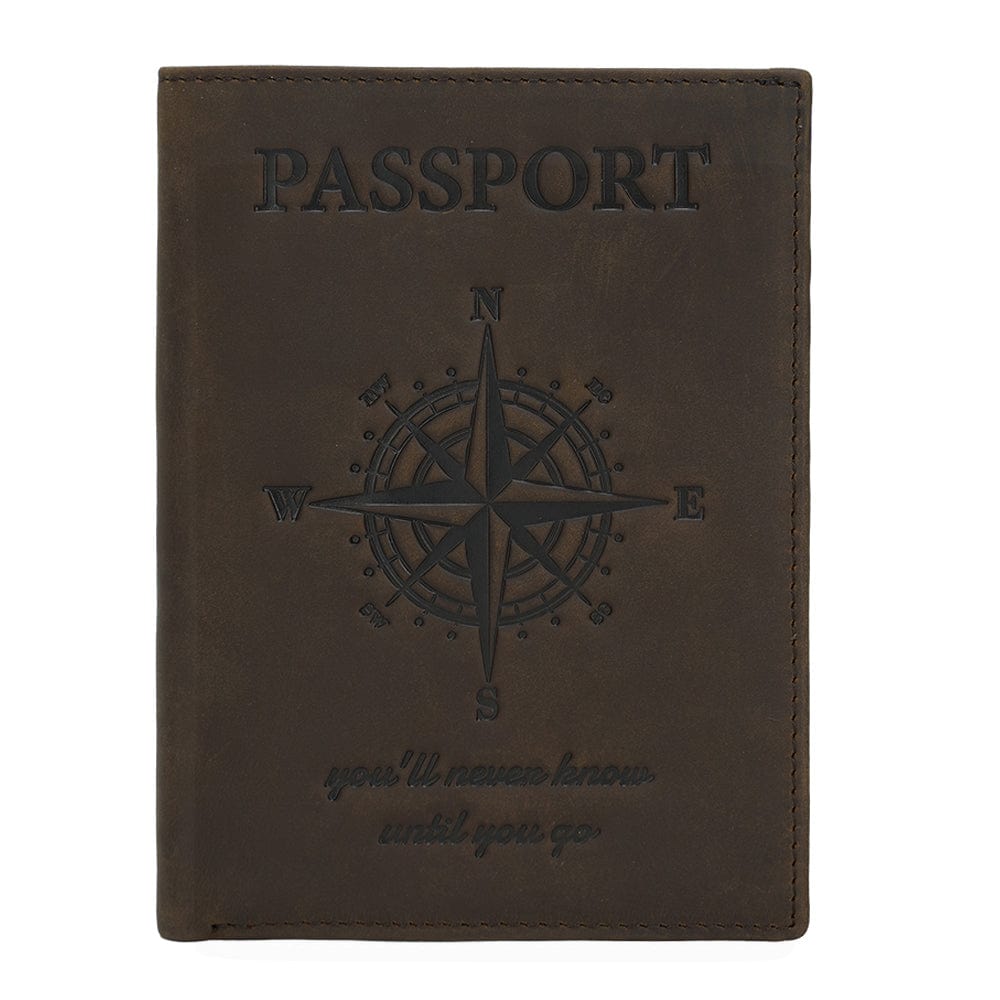 Genuine Leather Passport Holder RFID Blocking Travel Wallet – 3 Passport Slots, 7 Card Slots, ID Window, Banknote Pocket