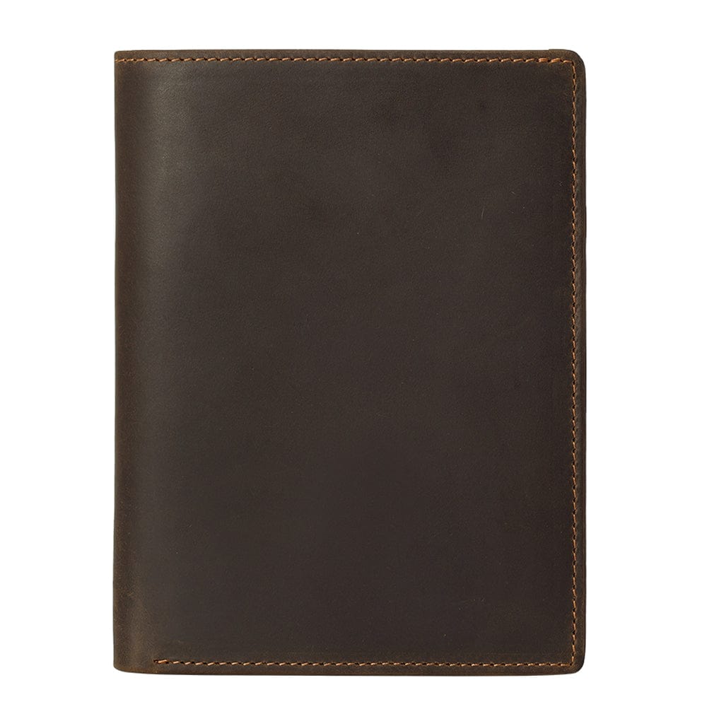 Genuine Leather Passport Holder RFID Blocking Travel Wallet – 3 Passport Slots, 7 Card Slots, ID Window, Banknote Pocket