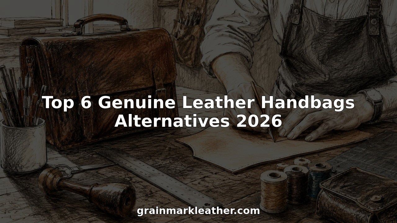 Craftsman's workbench with full-grain leather briefcase and tools