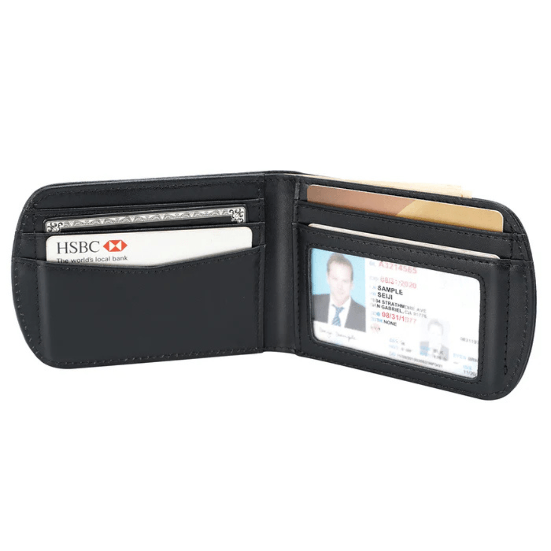 Slim Vintage Leather Bifold Wallet with RFID Protection