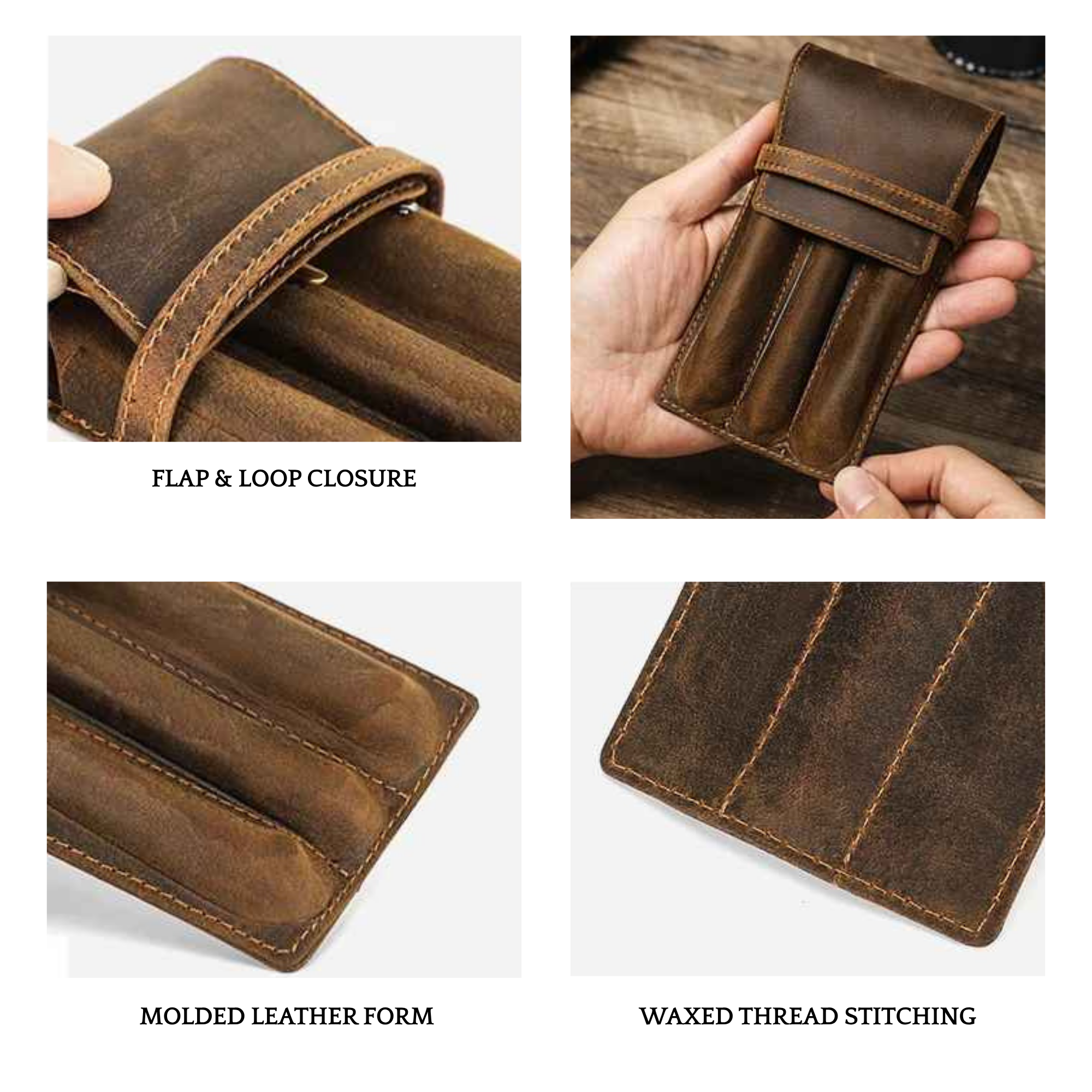 THE SMITH – 3-SLOT FULL GRAIN LEATHER PEN CASE