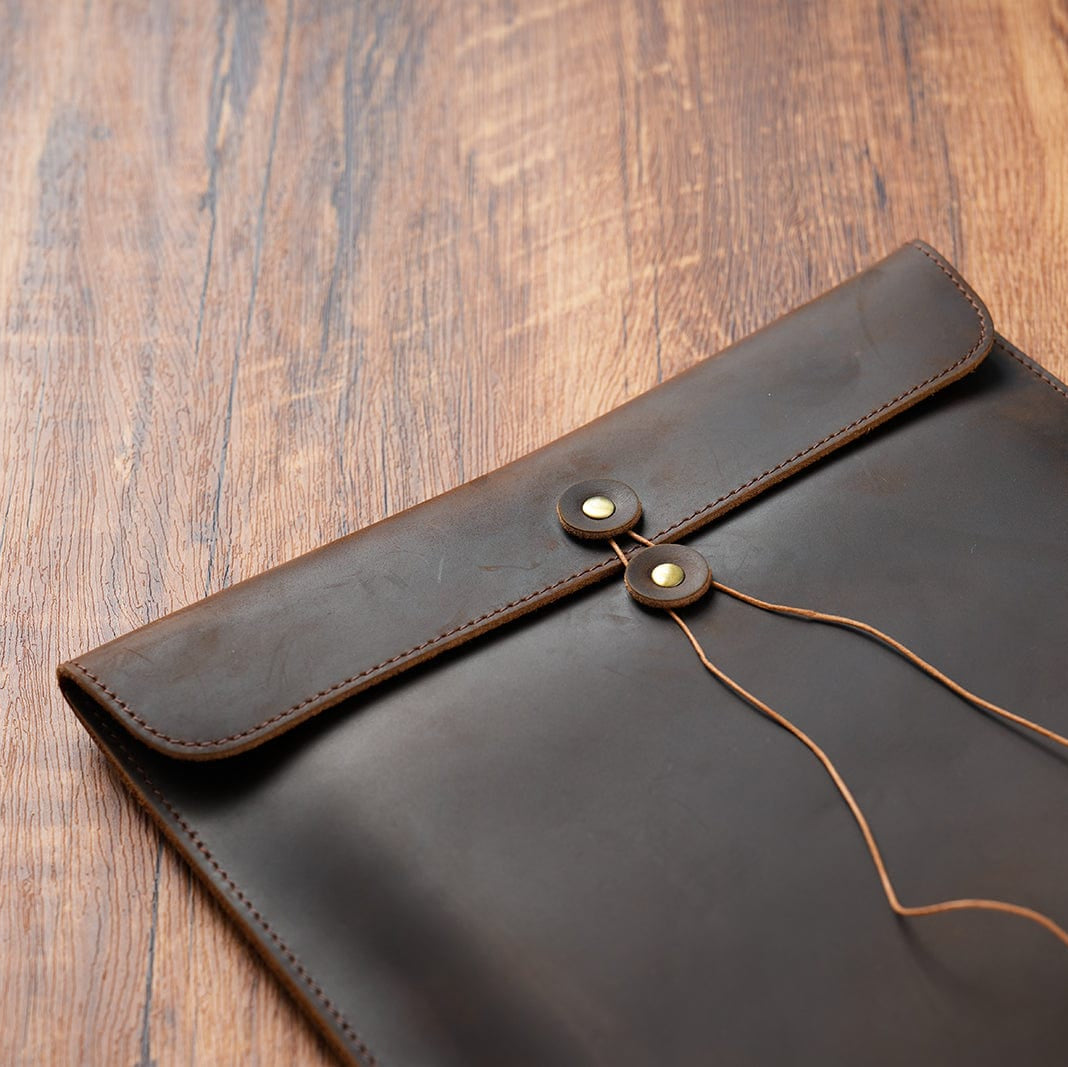 A4 Classic Leather Portfolio Case