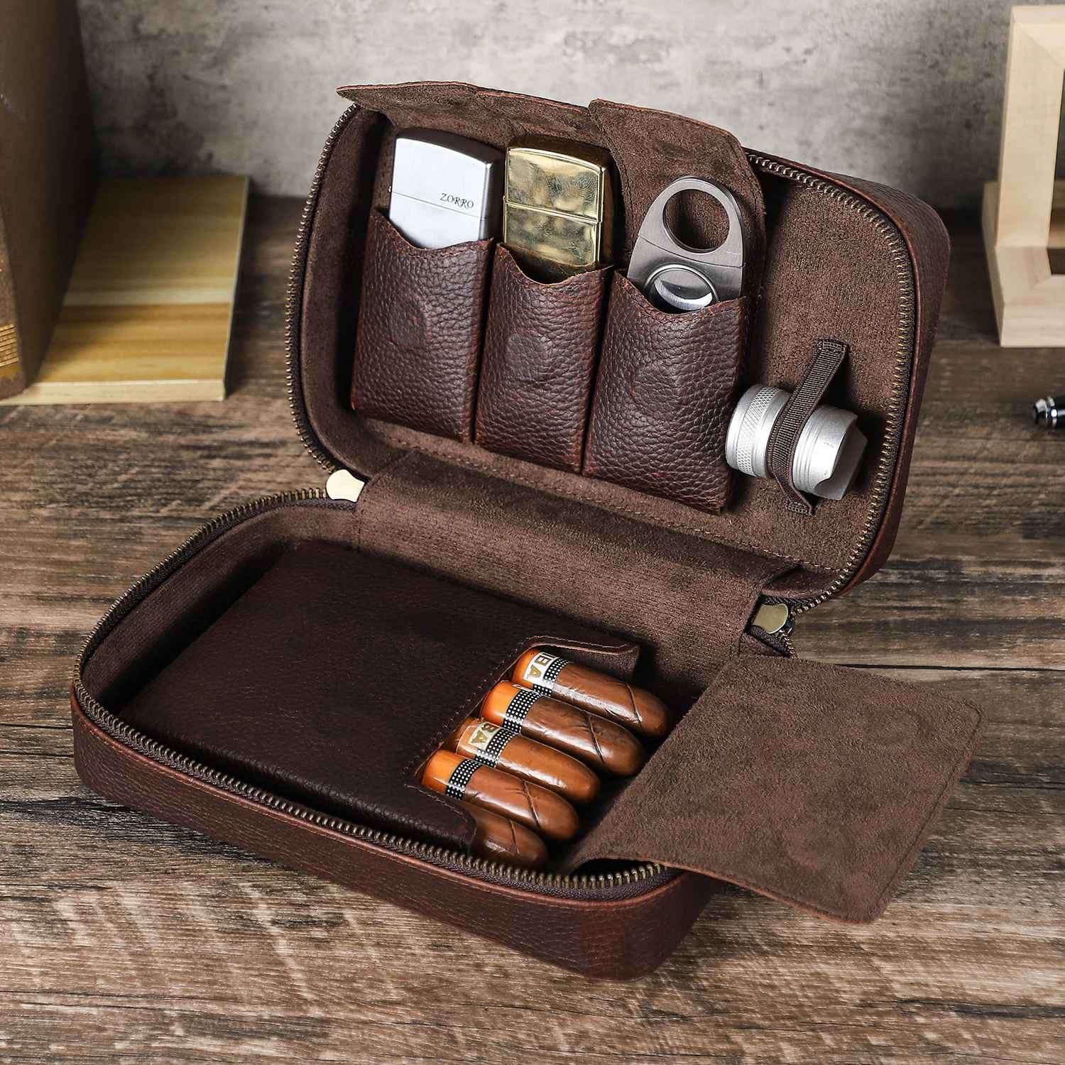 THE FORGE – 5-SLOT FULL GRAIN LEATHER CIGAR CASE