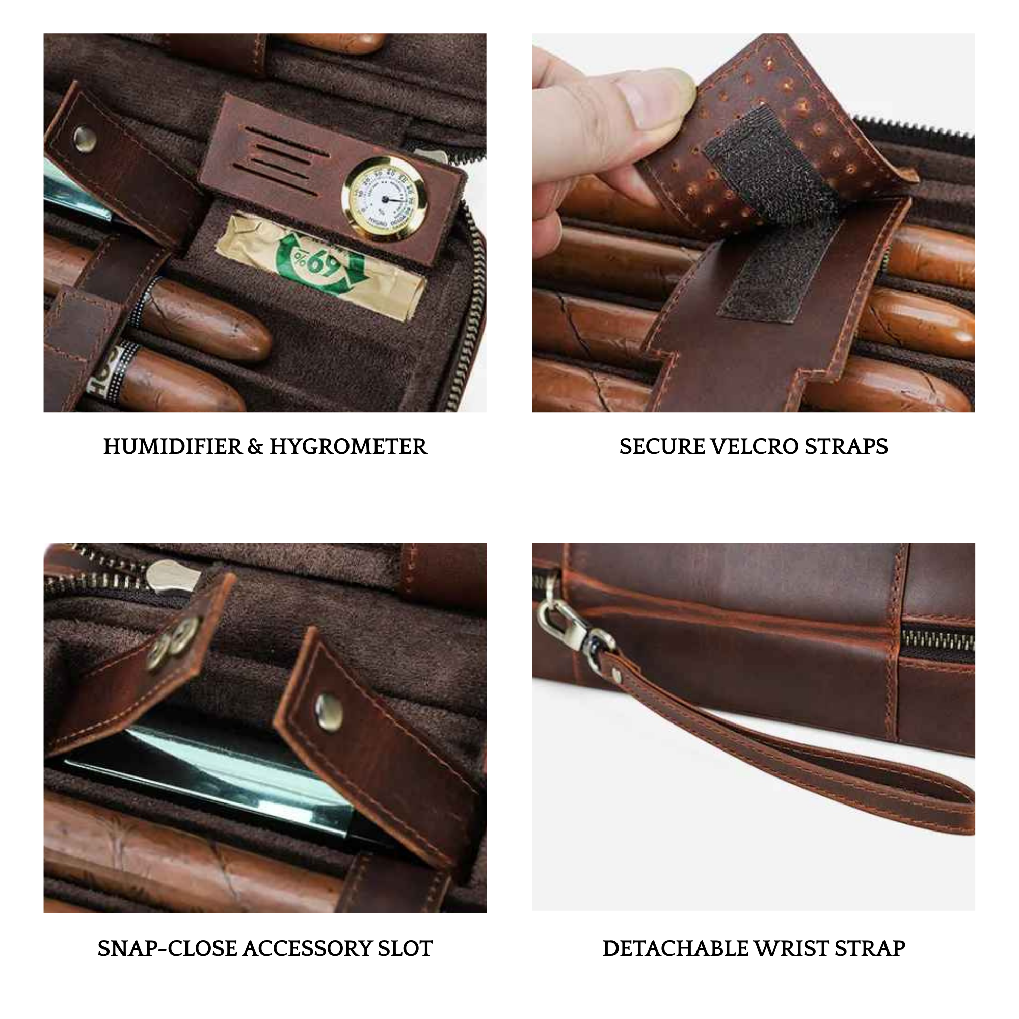 THE REPLAY – 7-SLOT PREMIUM FULL GRAIN LEATHER CIGAR HUMIDOR