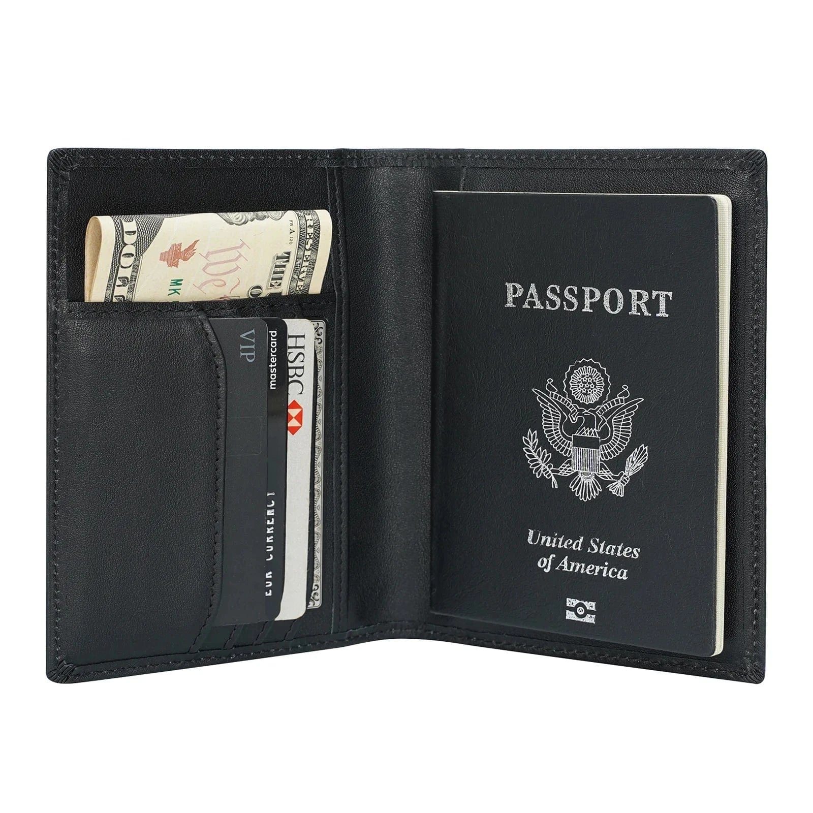Full Grain Leather Passport Holder – RFID Blocking Travel Wallet