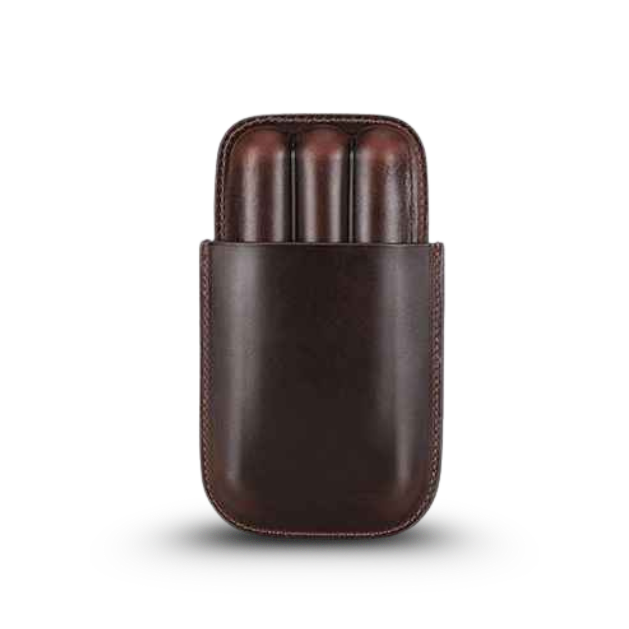 THE CLIFFSIDE – 3-SLOT COWHIDE LEATHER CIGAR POCKET TUBE