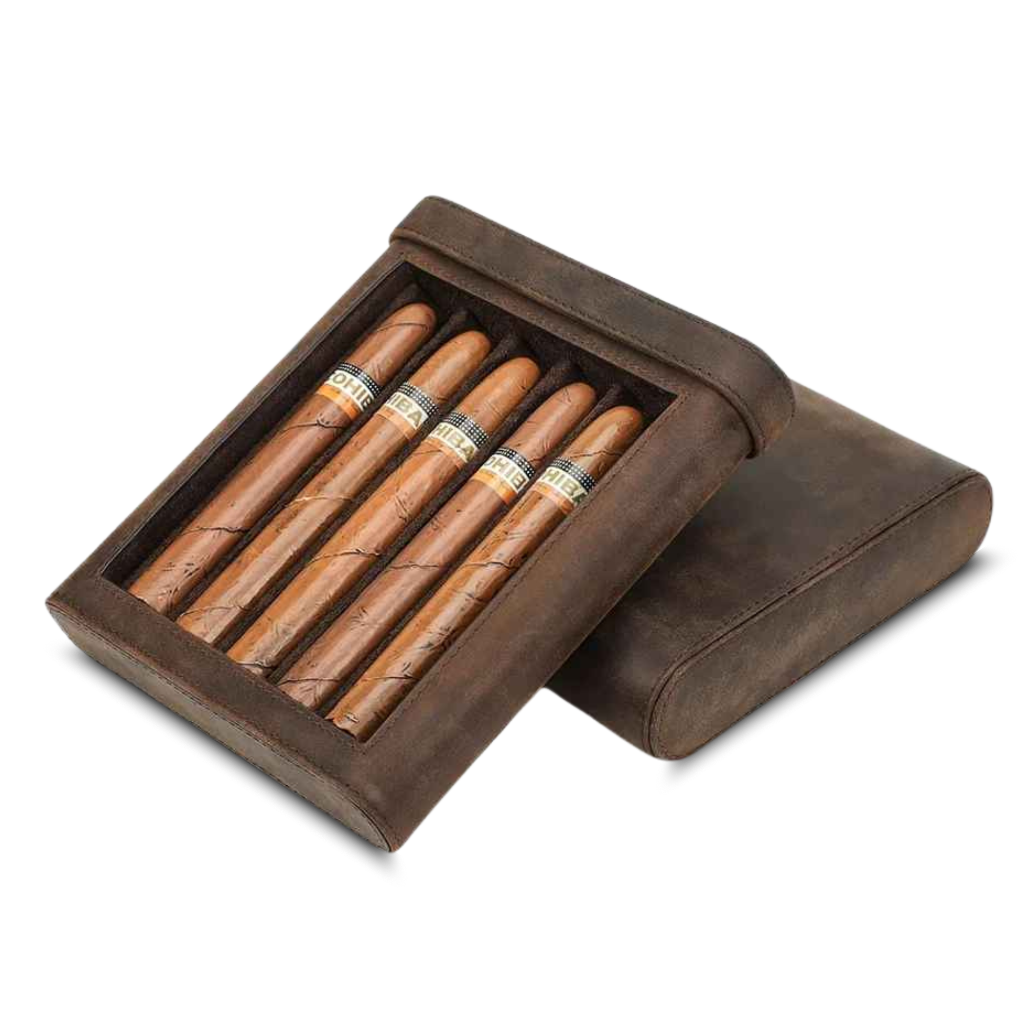 THE HIDEOUT – 5-SLOT FULL GRAIN LEATHER CIGAR CASE