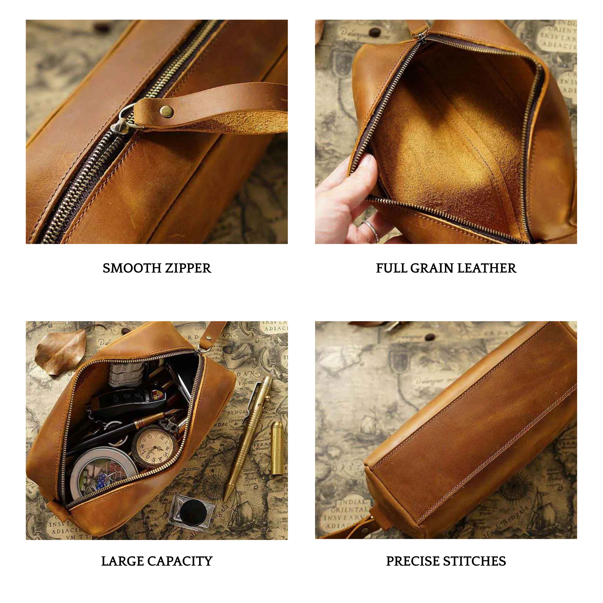 THE ROCKSPUR – FULL GRAIN LEATHER ZIPPER PEN CASE