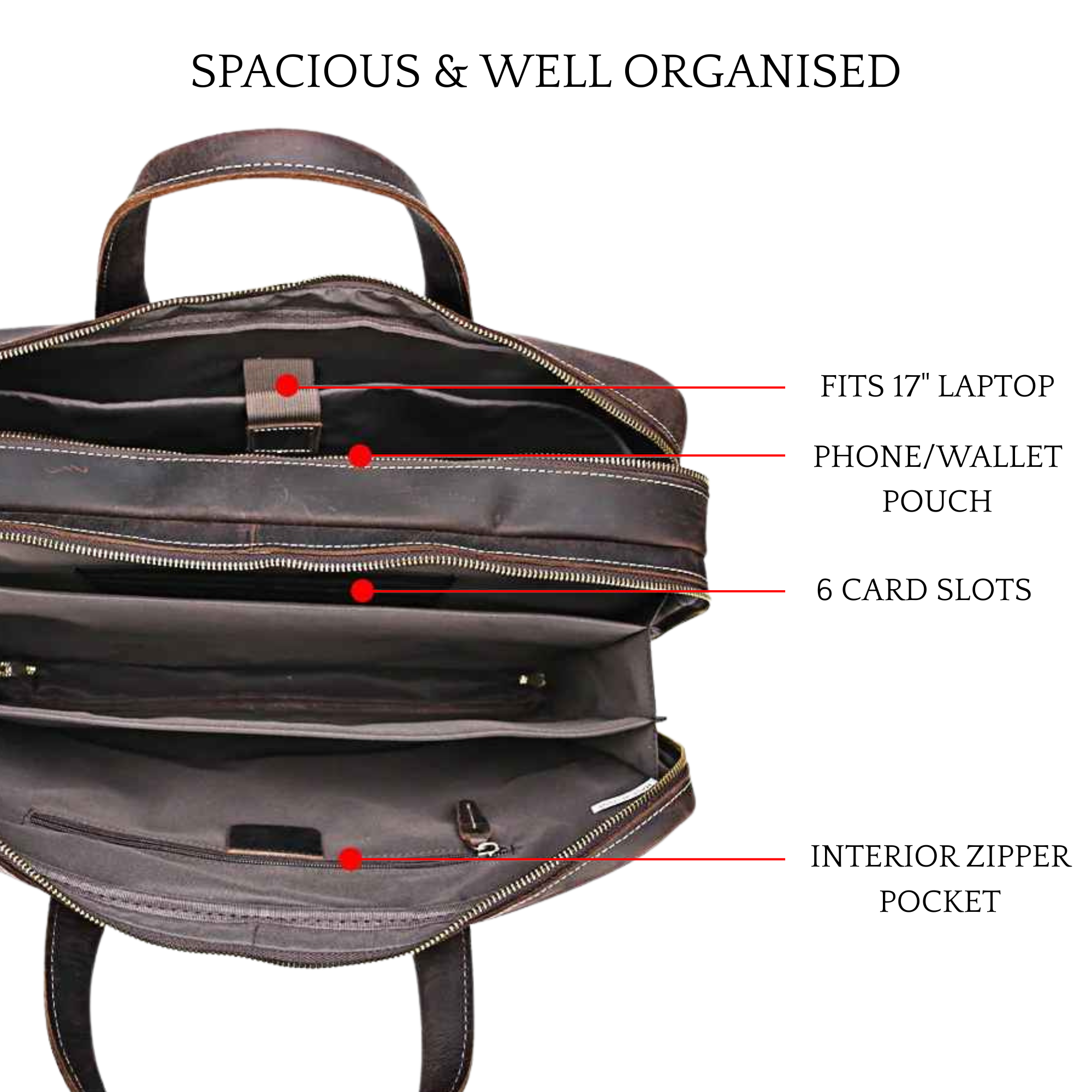 THE WILDSPUR – COWHIDE LEATHER BRIEFCASE