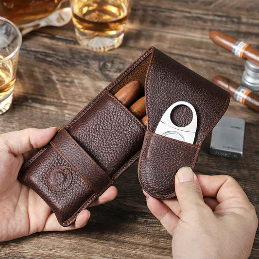 THE MEADOW – 3-SLOT FULL GRAIN LEATHER CIGAR POUCH