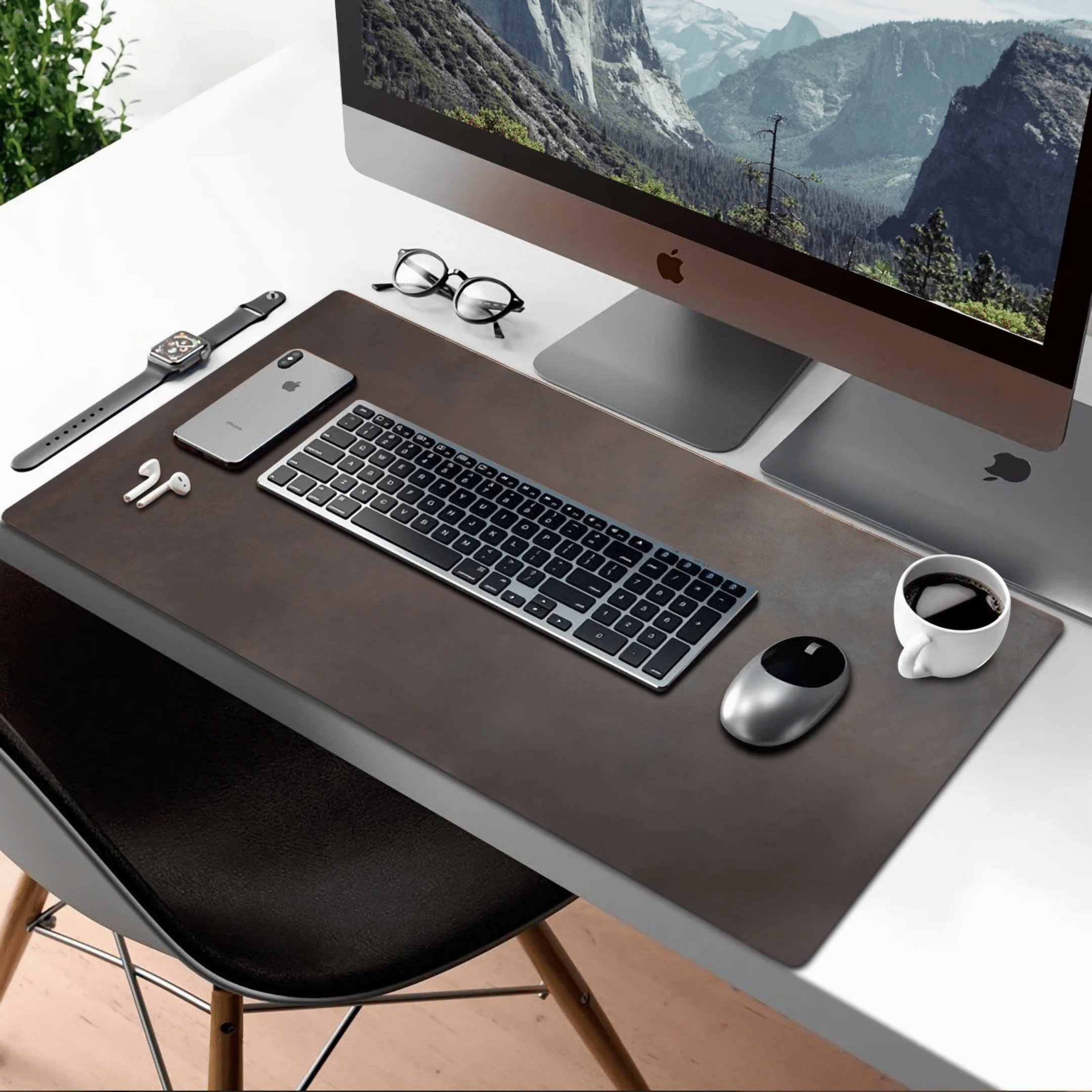 The Desk Mat – 2mm Thick 31.5 X 15.7 Inch Leather Desk & Mouse Pad